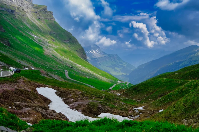 Landscape Mountain With Blue Sky Background