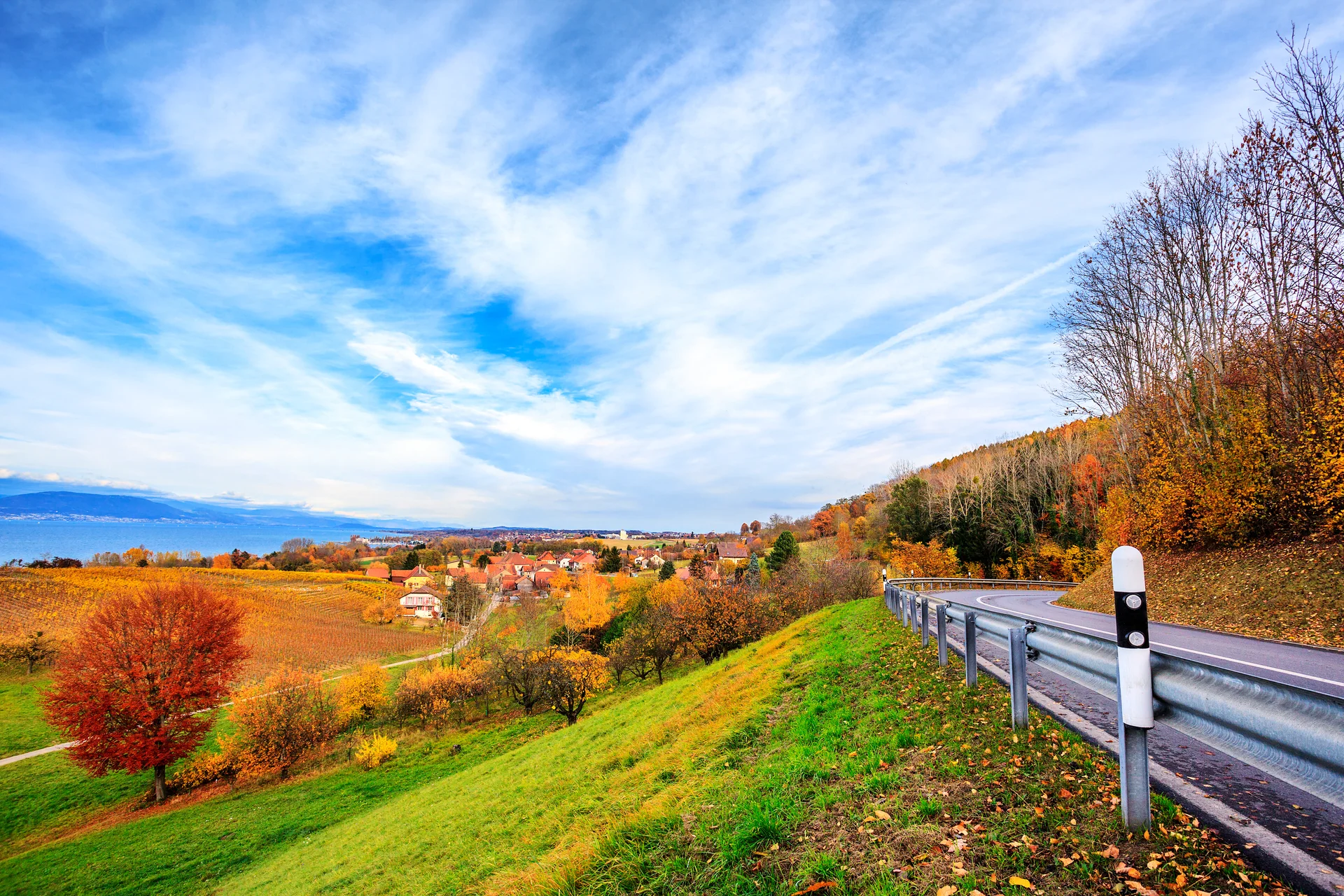 Landscape Near Neuchatel Lake Switzerland. Nature wallpaper. 5419×3613px. Free download for personal use.