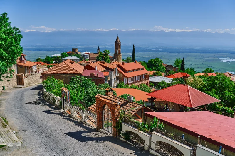 Landscape Red Roof Tile Houses Sighnaghi City Love Kakheti Region Georgia Country