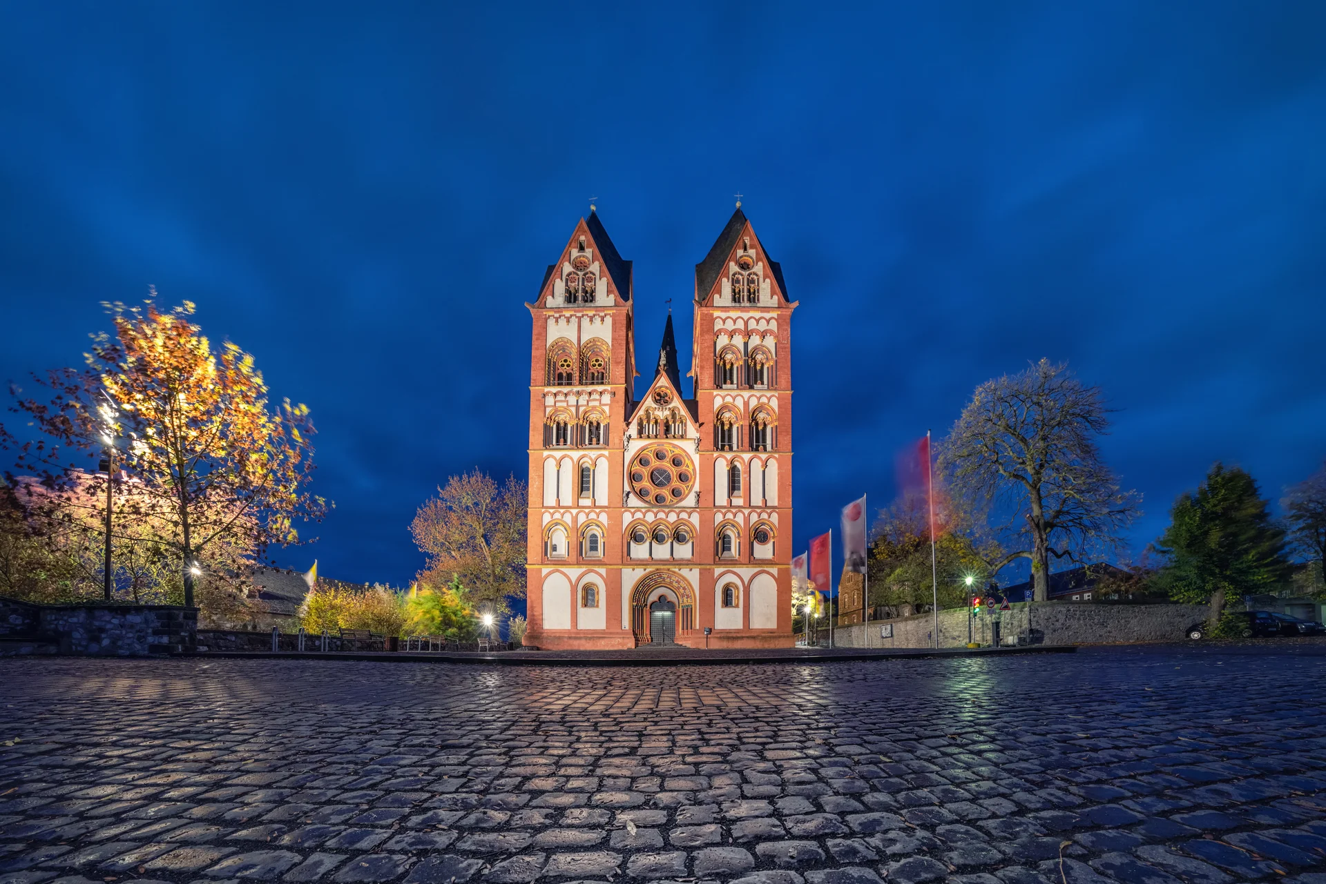 Limburg Cathedral Dusk Limburg Der Lahn Germany. Dark wallpaper. 5000×3336px. Free download for personal use.