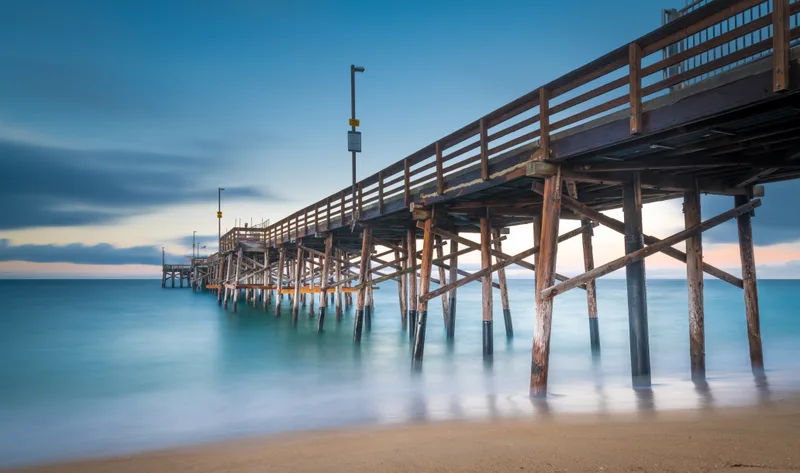 Long Exposure Shot Pier Beach California