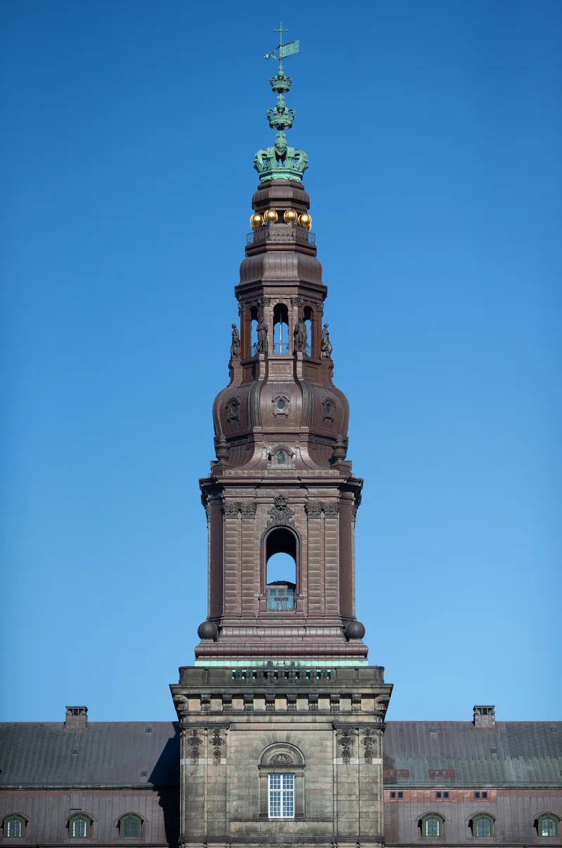 Low Angle Shot Christiansborg Palace Tower Clear Sky