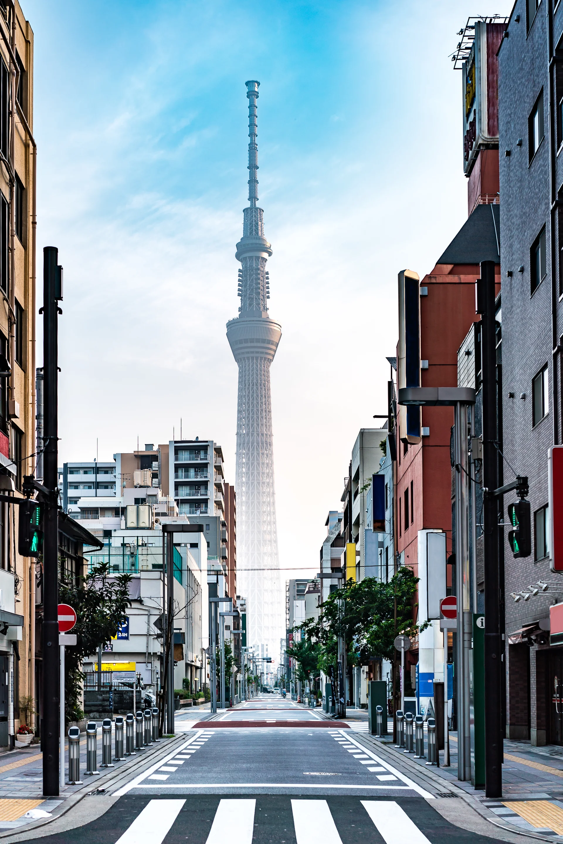 Main Street Tokyo Skytree Sunrise. Cities wallpaper. 2825×4230px. Free download for personal use.