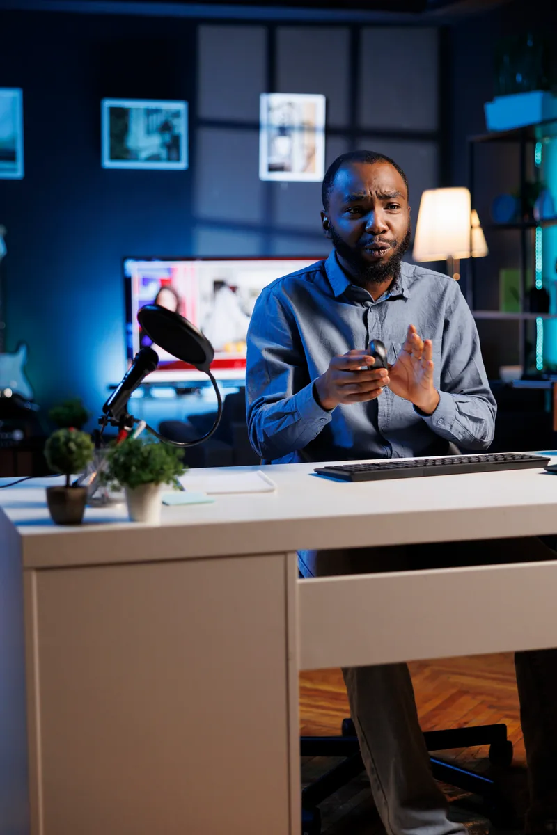 Man Filming Gaming Mouse Online Video