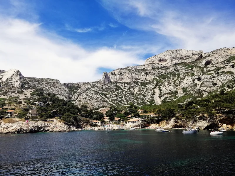 Massif Des Calanques Covered Greenery Surrounded By Sea Marseille France