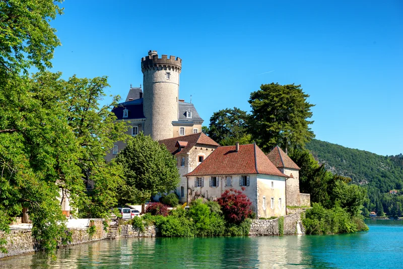 Medieval Castle Annecy Lake Alpes Mountains France