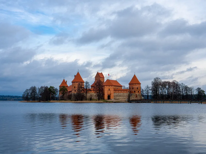 Mesmerizing View Trakai Island Castle Trakai Lithuania Surrounded By Calm Water