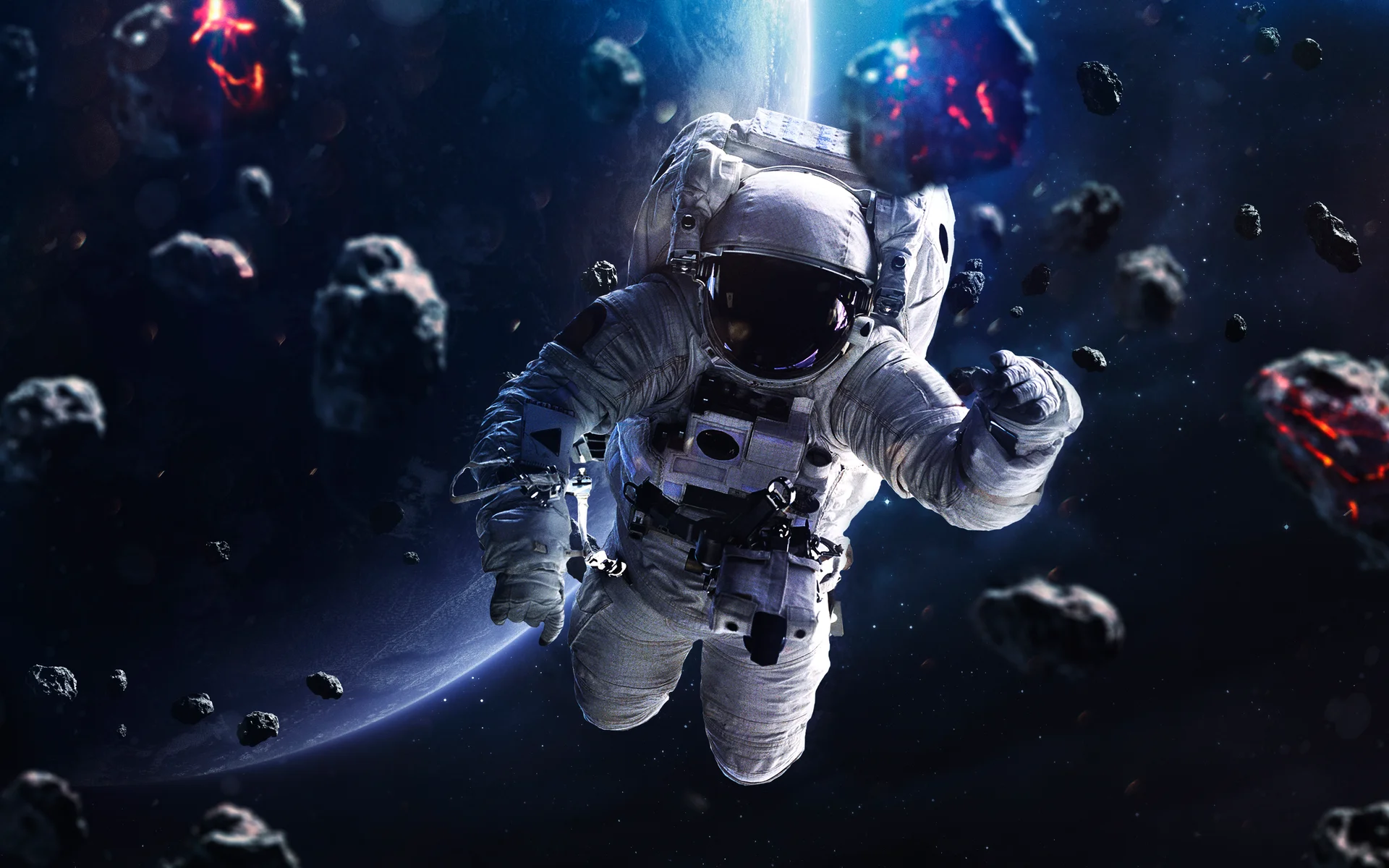 Meteorites Astronaut Deep Space Image Science Fiction Fantasy High Resolution Ideal Wallpaper Print Elements This Image Fu…