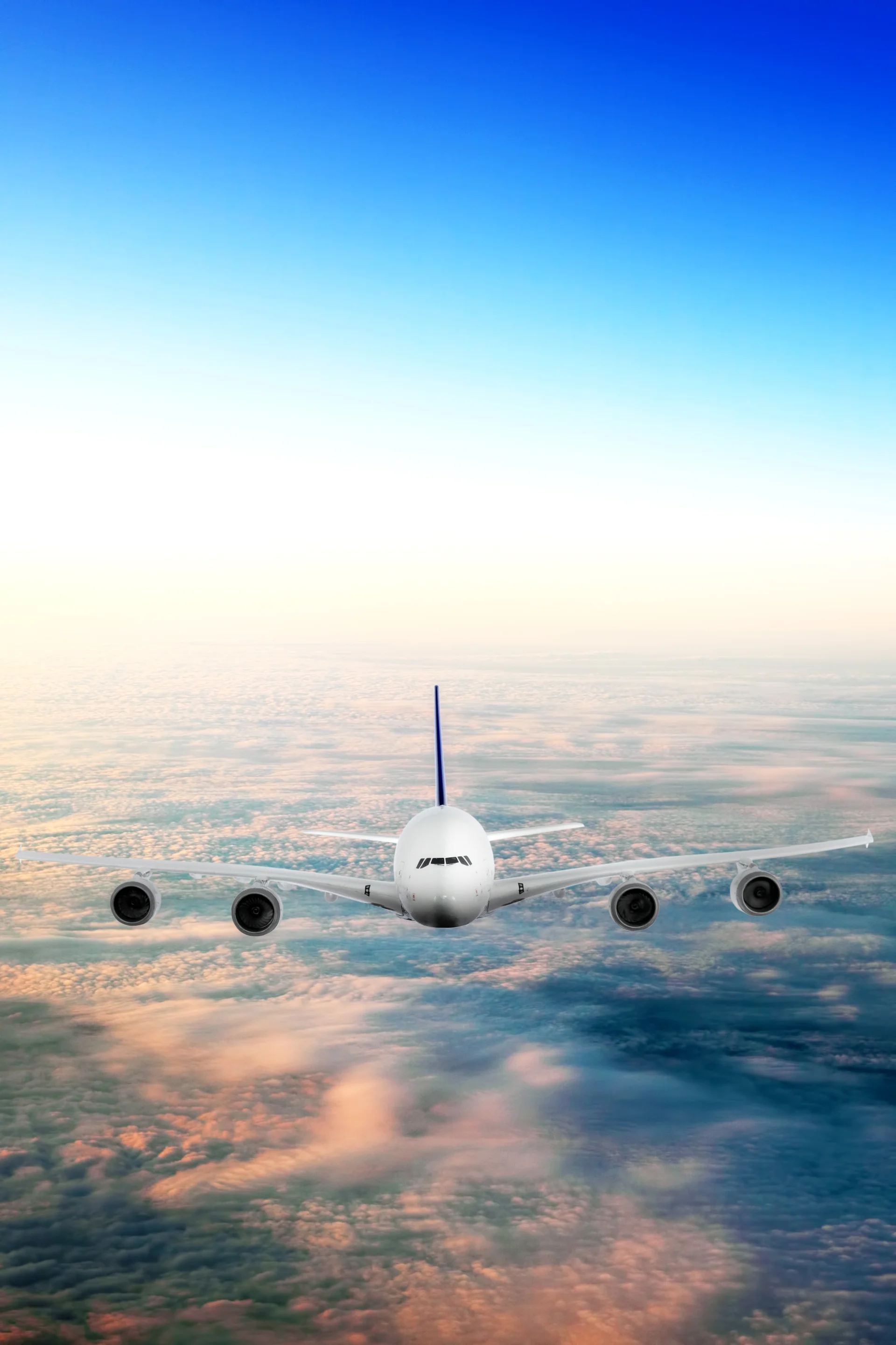 Modern Airplane Sky Near Airport. Nature wallpaper. 3500×5250px. Free download for personal use.