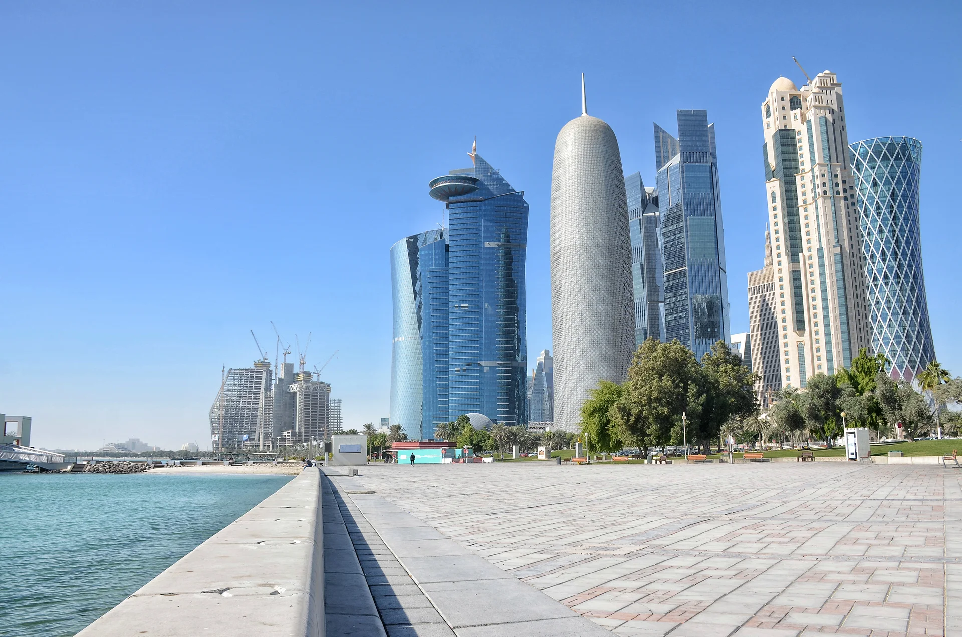 Modern Buildings City Against Clear Sky. Cities wallpaper. 4875×3229px. Free download for personal use.
