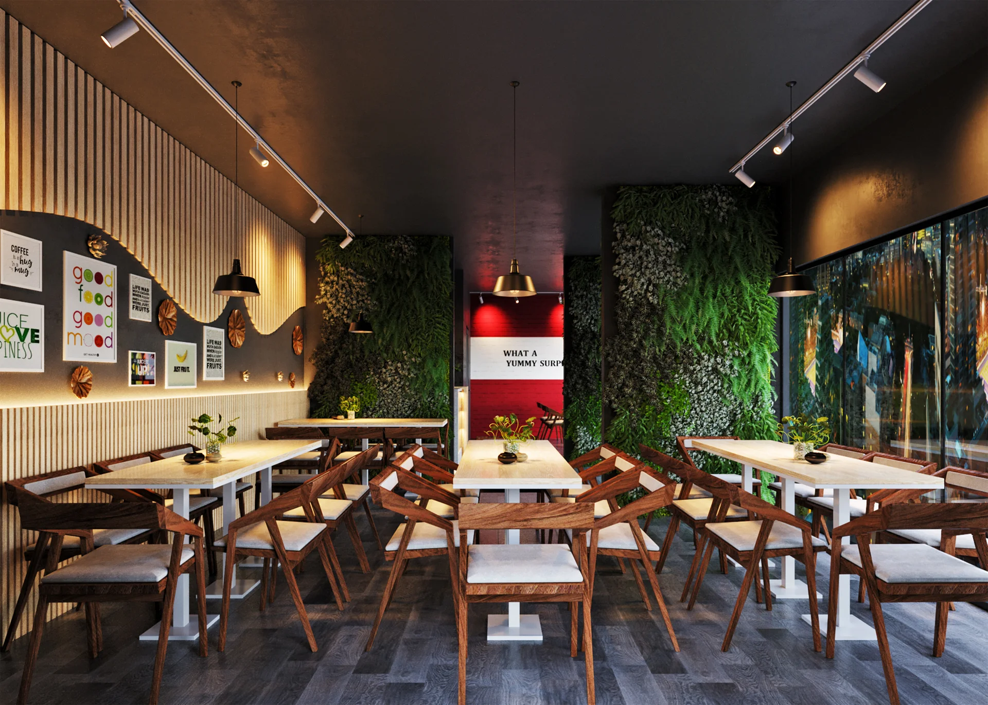 Modern Restaurant Interior Design. Abstract wallpaper. 4000×2856px. Free download for personal use.