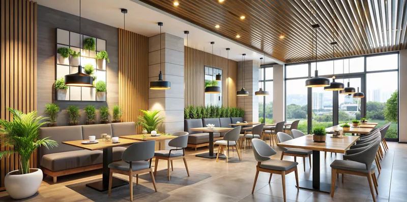 Modern Restaurant With Stylish Decor Natural Light