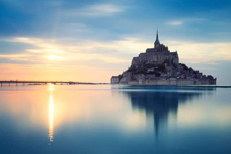 Mont Saint Michel Sunset France Europe