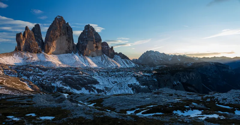 Mountain Tre Cime Di Lavaredo Italian Alps