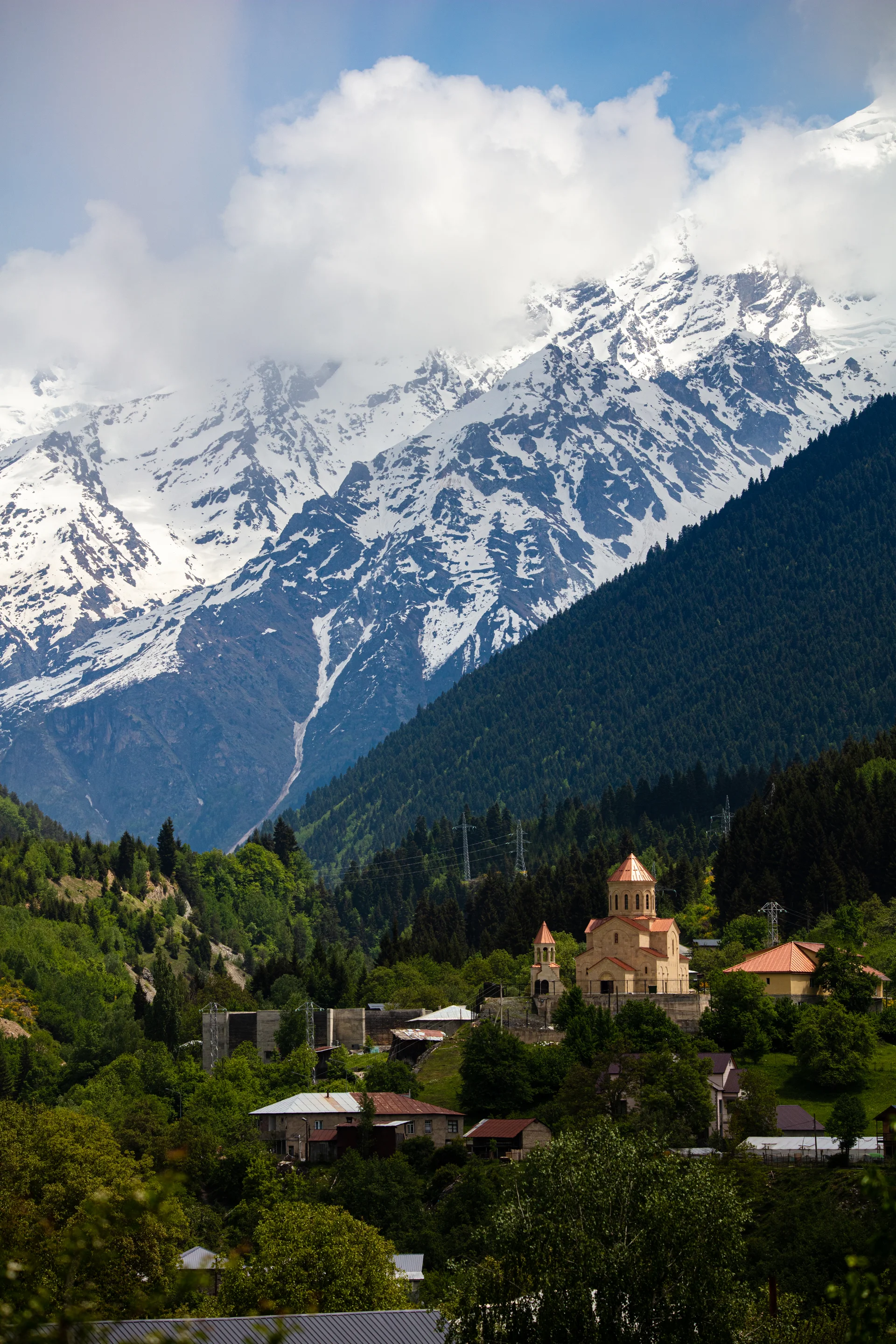 Mountains Coverd By Snow Cloudy Day. Nature wallpaper. 5792×8688px. Free download for personal use.