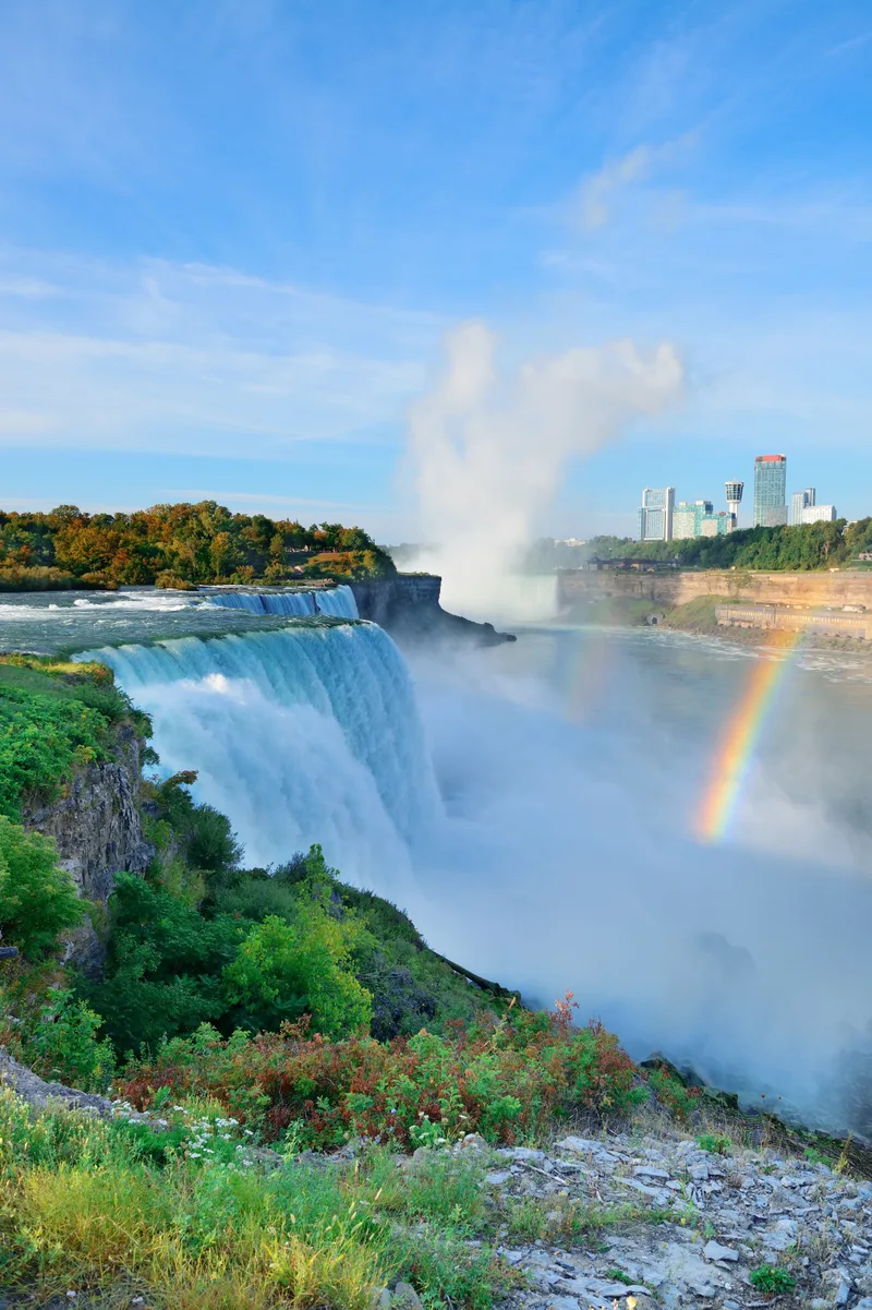 Niagara Falls Morning With Rainbow