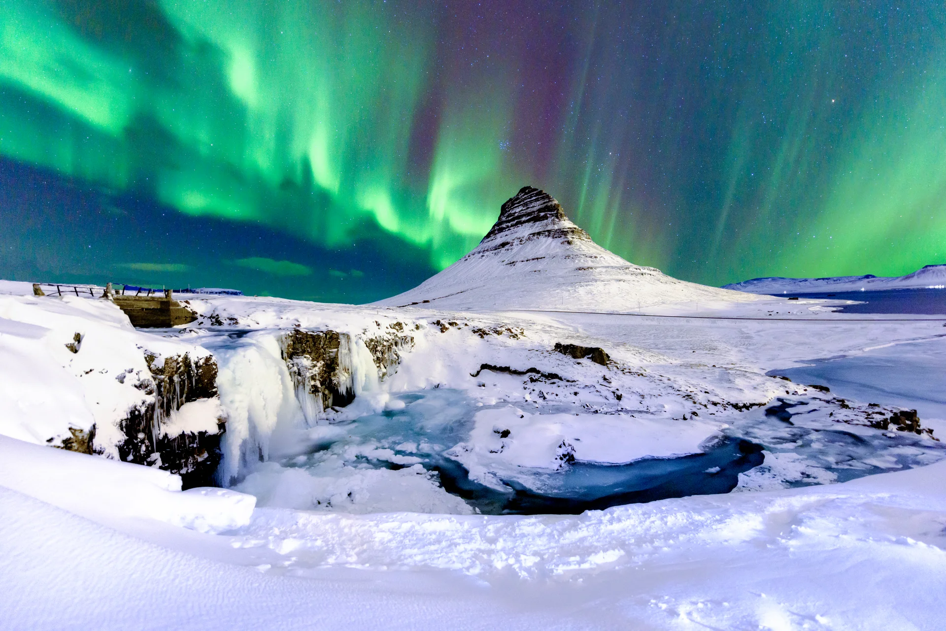 Northern Lights Icelandic Mountain. Uncategorized wallpaper. 7565×5049px. Free download for personal use.