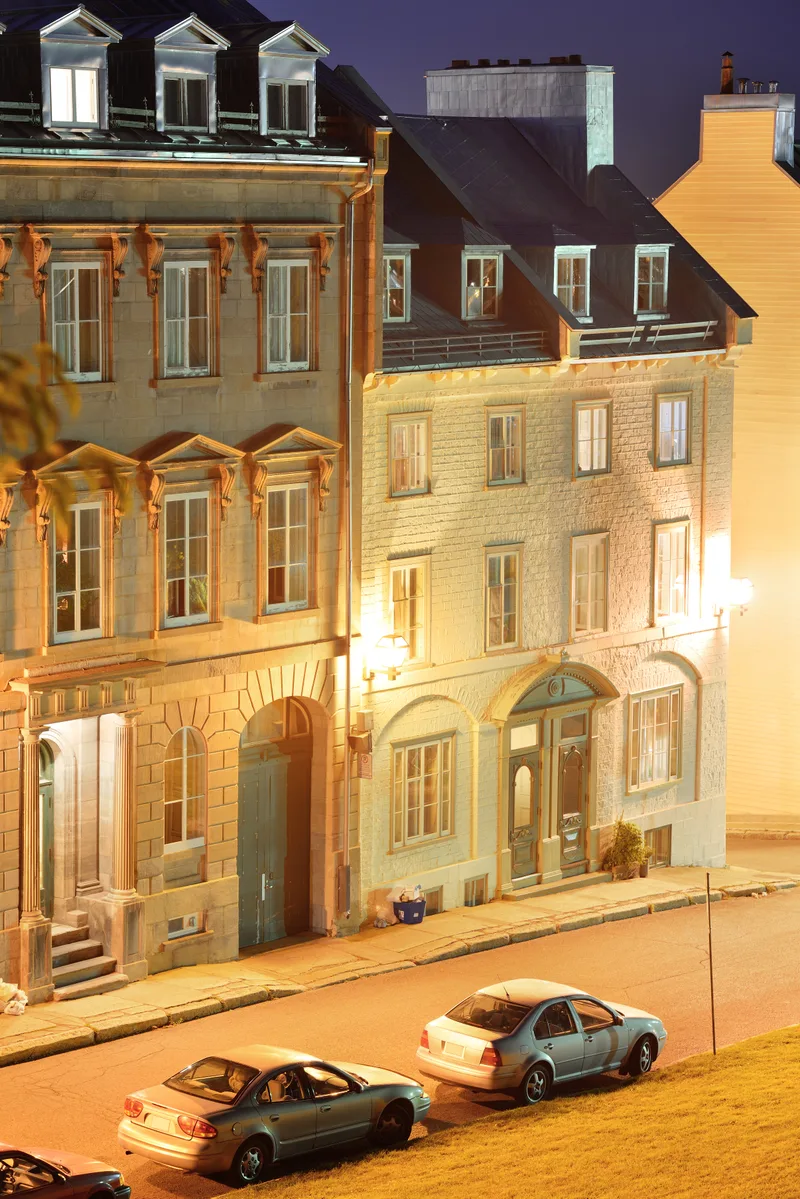 Old Buildings Street Night Quebec City