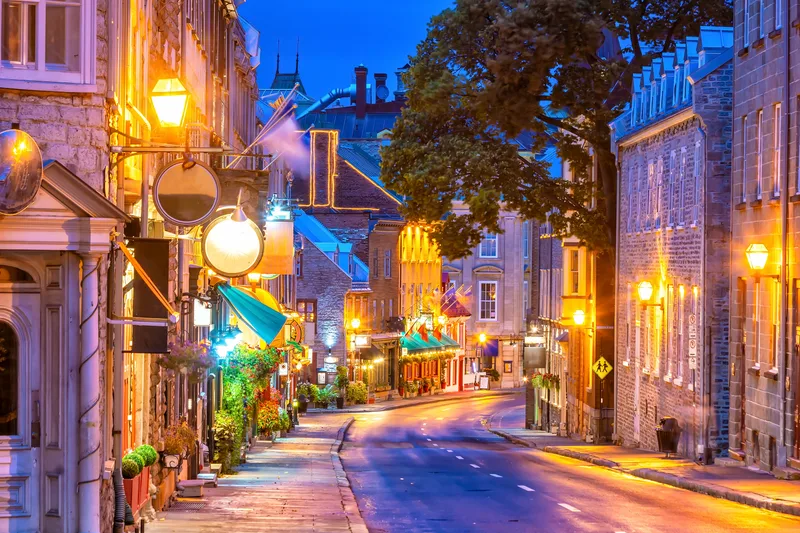 Old Town Area Quebec City Canada Twilight