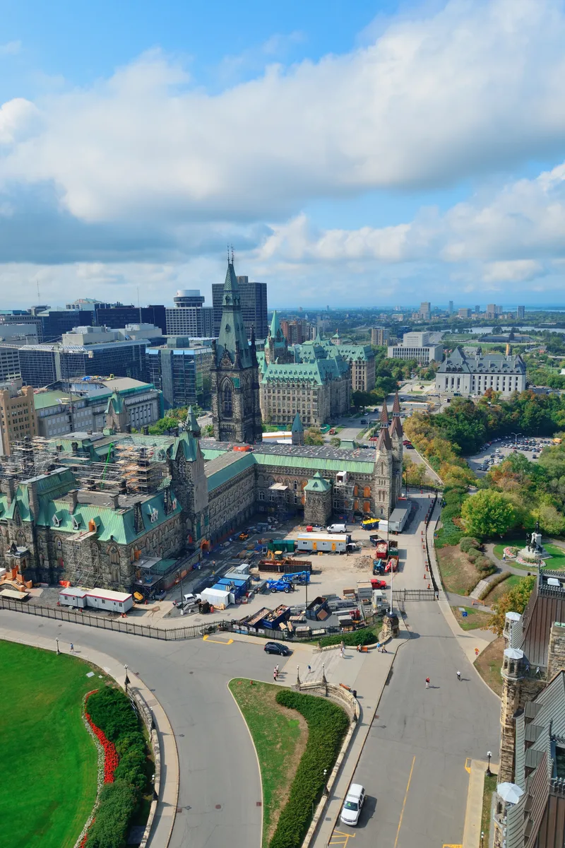 Ottawa City Skyline View With Historical Buildings
