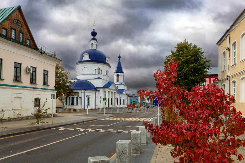 Panoramic View Monument Wars Trinity Church Zaraysk Russia