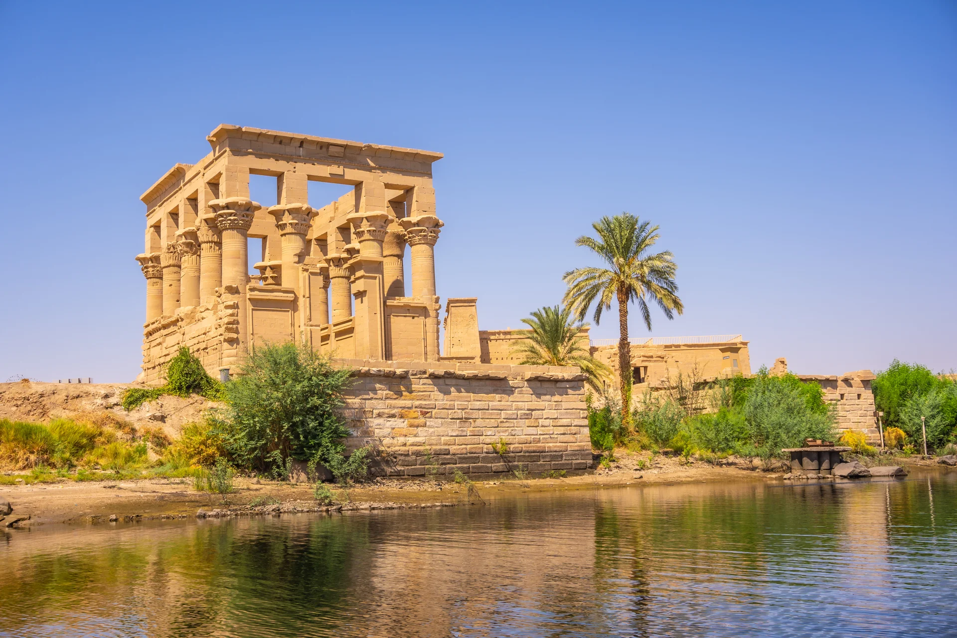 Philae Temple Greco Roman Construction Seen From Nile River Temple Dedicated Isis Goddess Love Aswan Egyptian. Uncategoriz…