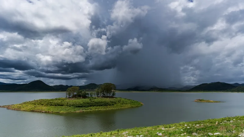 Pouring Rain Pranburi Dam