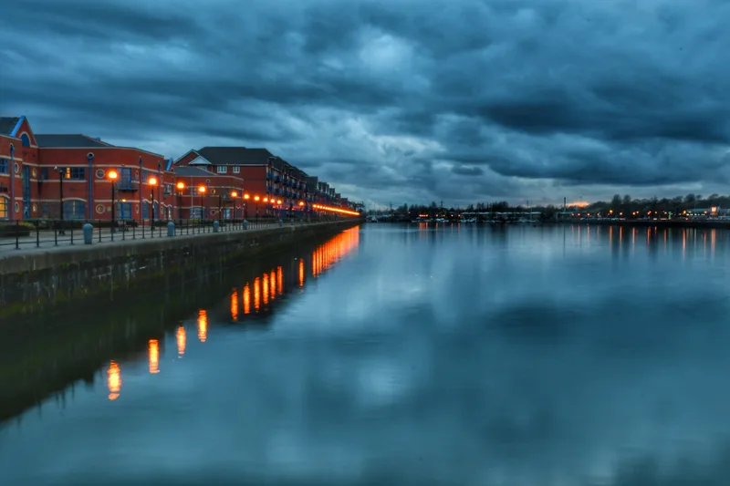 Reflection Illuminated Sky Water Night