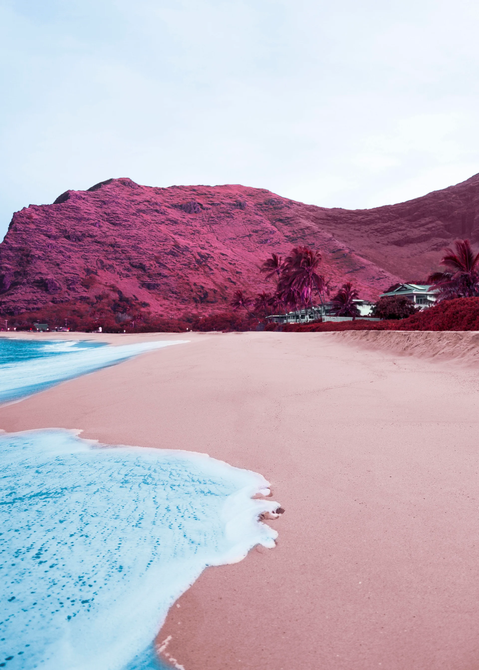 Retro Landscape Vaporwave Style. Vintage wallpaper. 4600×6442px. Free download for personal use.
