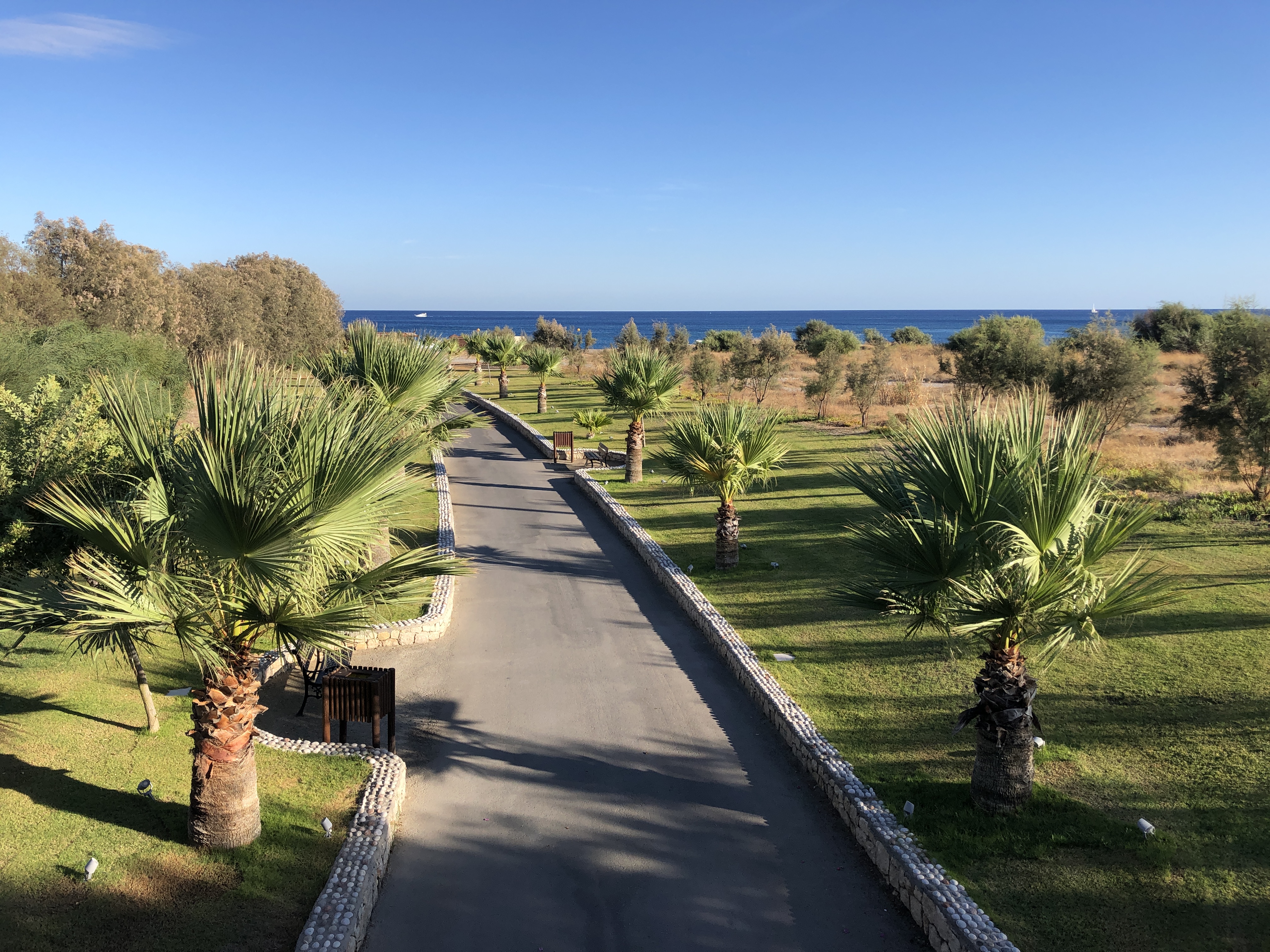 Road With Gardens Sea Horizon