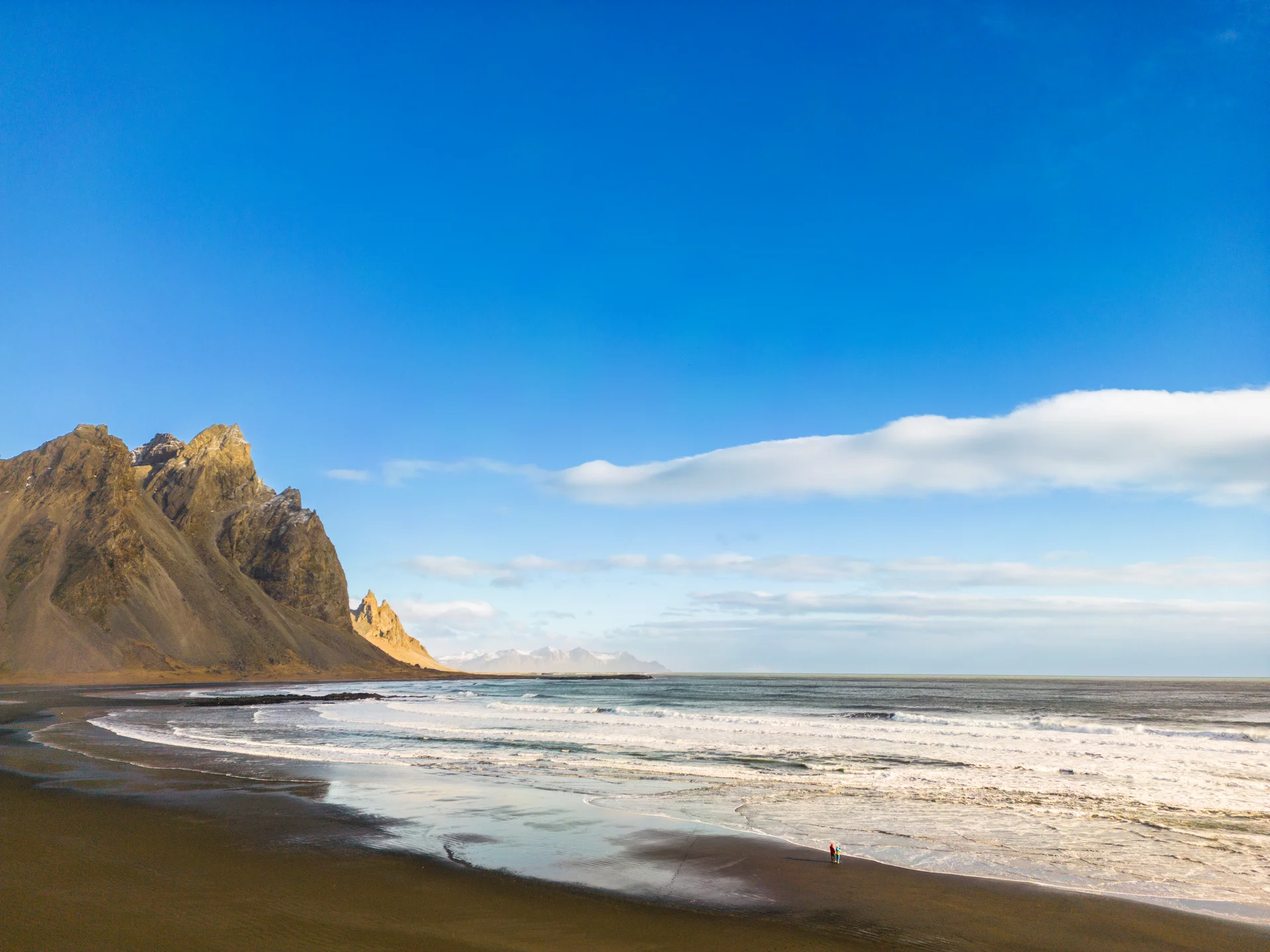 Rocky Slopes Vestrahorn Mountain Hills. Nature wallpaper. 8064×6048px. Free download for personal use.