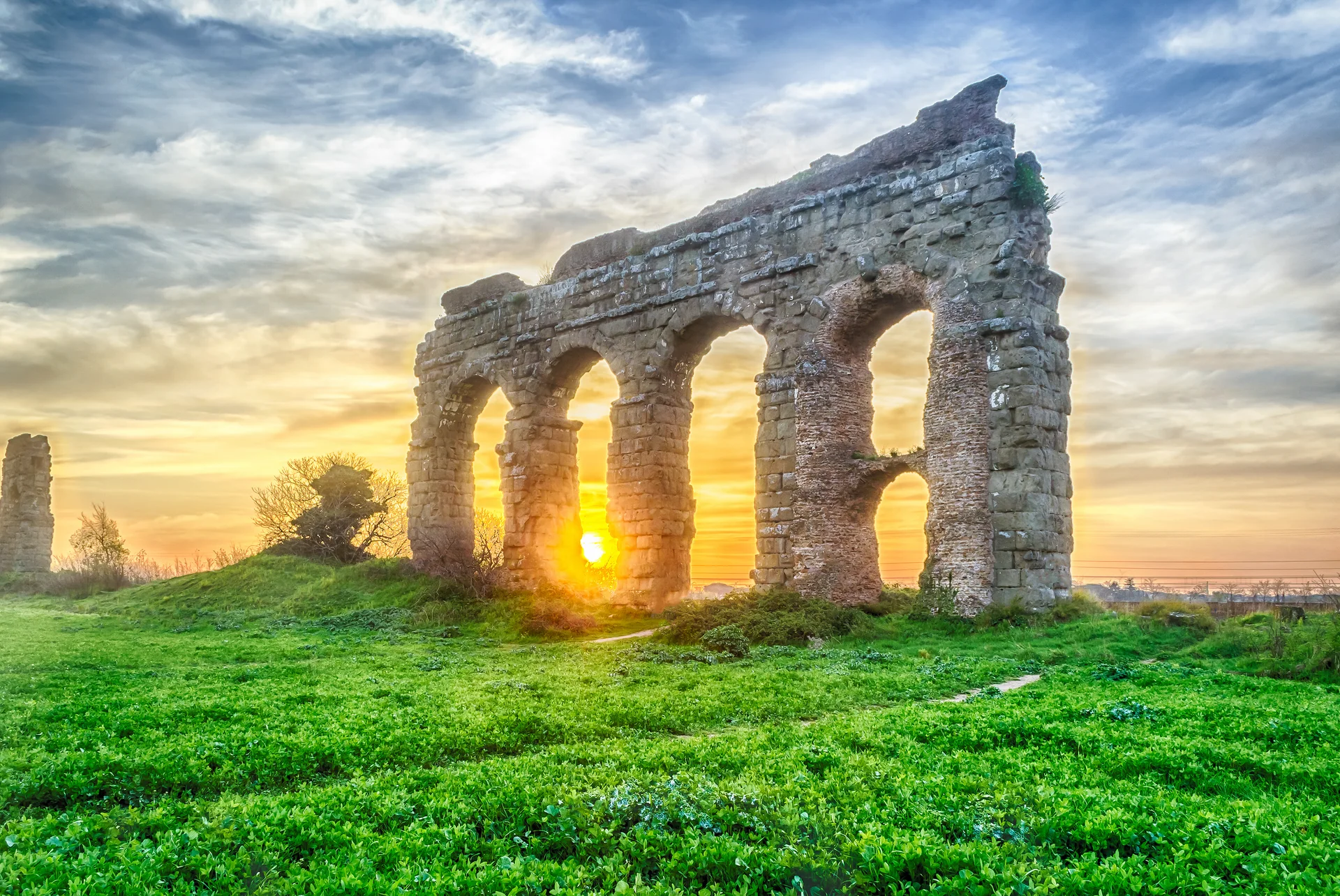 Ruins Iconic Parco Degli Acquedotti Rome Italy Public Park Is Named After 7 Ancient Aqueducts That Go Through It. Uncatego…