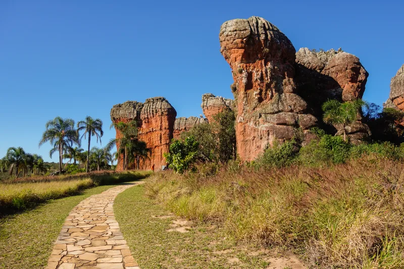 Sandstone Geological Monuments Arenitos Vila Velha State Park Ponta Grossa Parana Brazil
