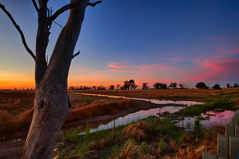 Scenic View Field Against Sky Sunset