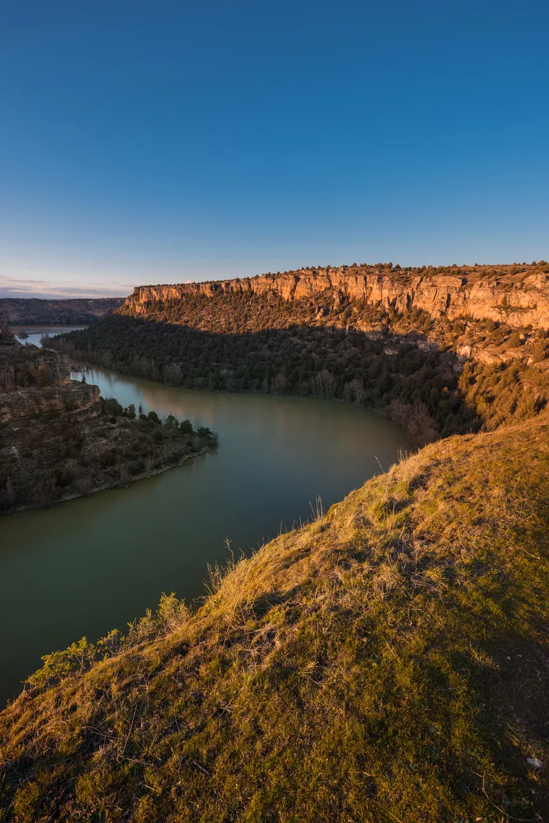Scenic View Mountain Against Clear Blue Sky
