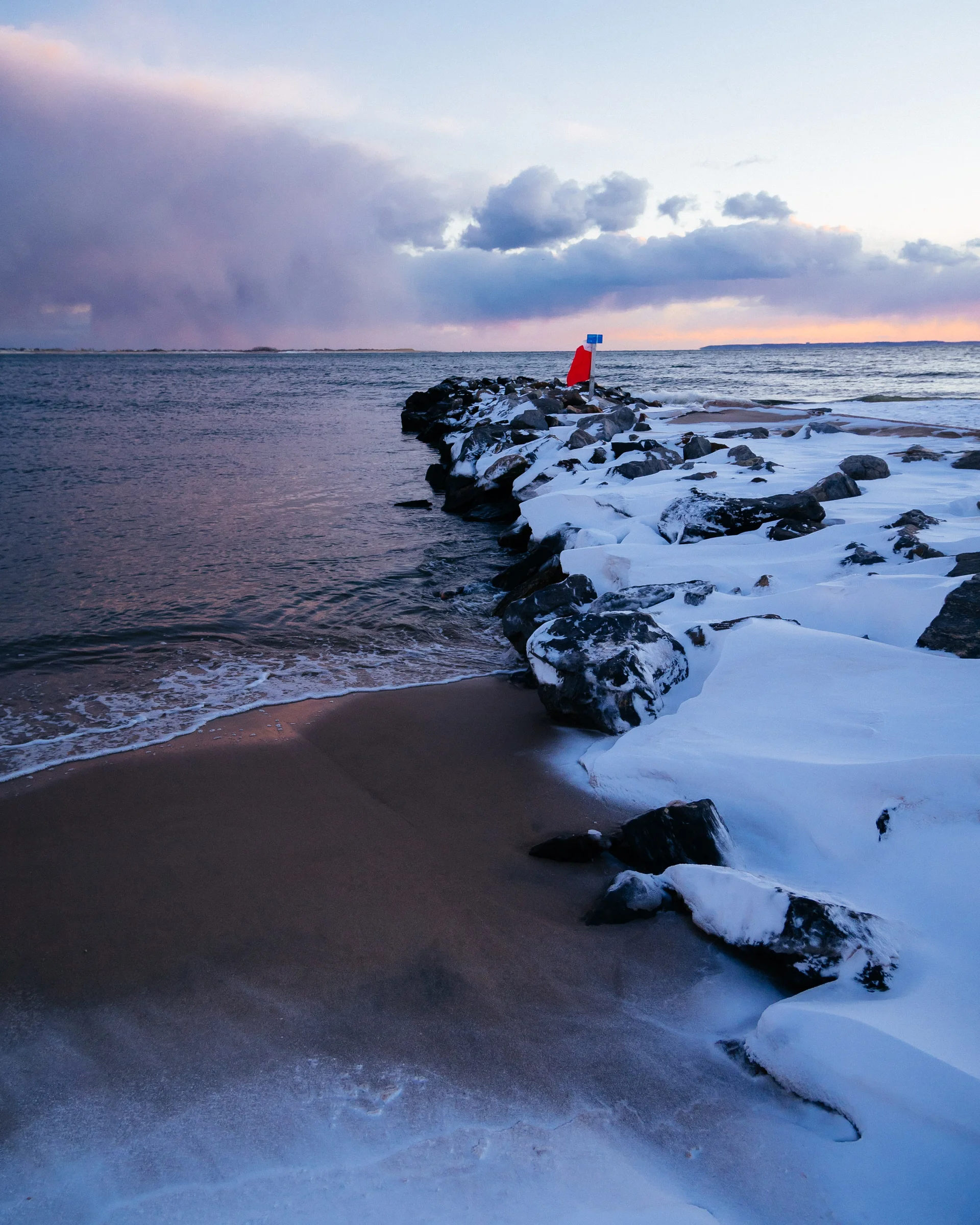 Scenic View Sea Against Sky Winter. Nature wallpaper. 2400×3000px. Free download for personal use.