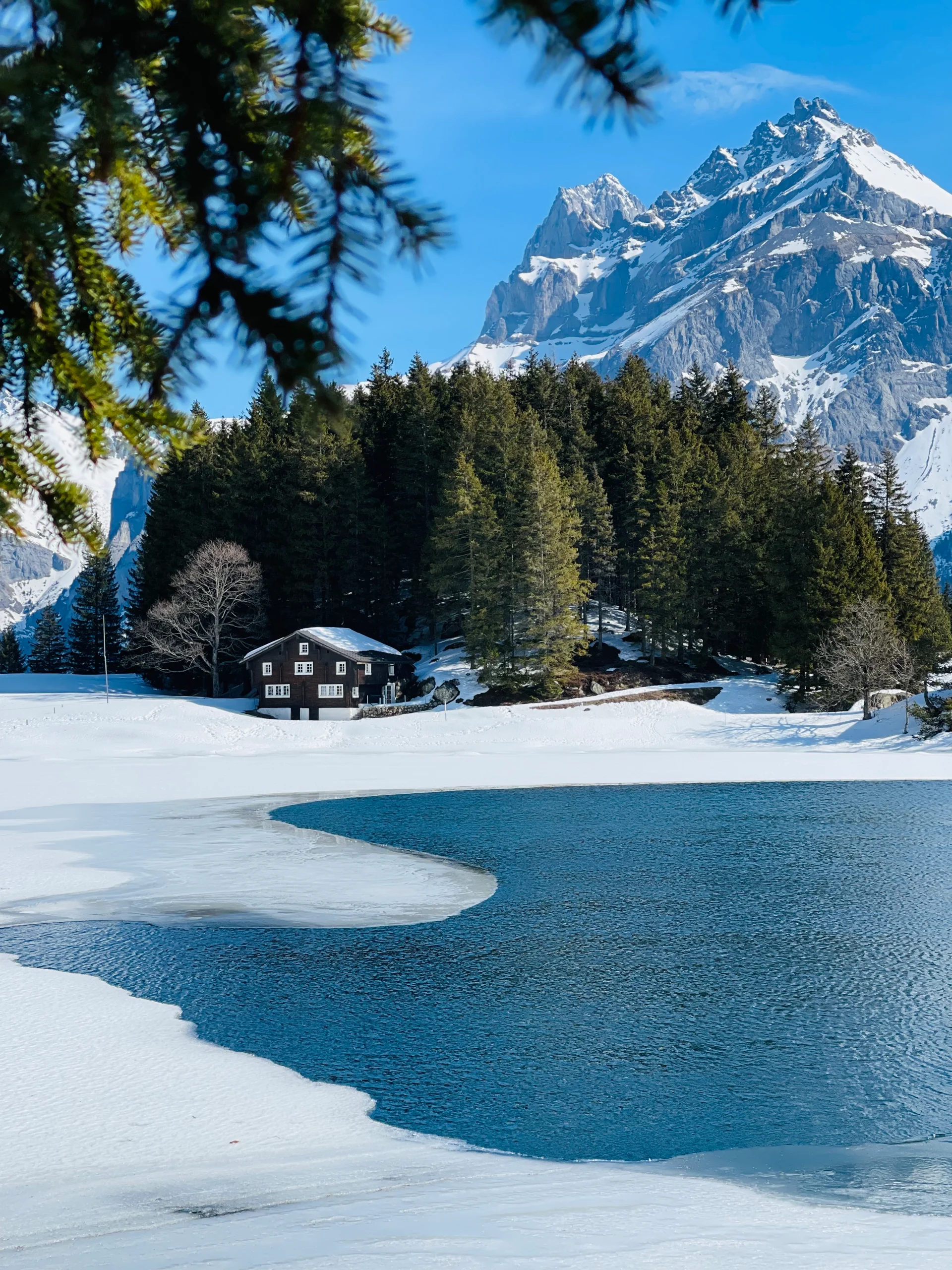 Scenic View Snow Covered Landscape. Nature wallpaper. 3024×4032px. Free download for personal use.