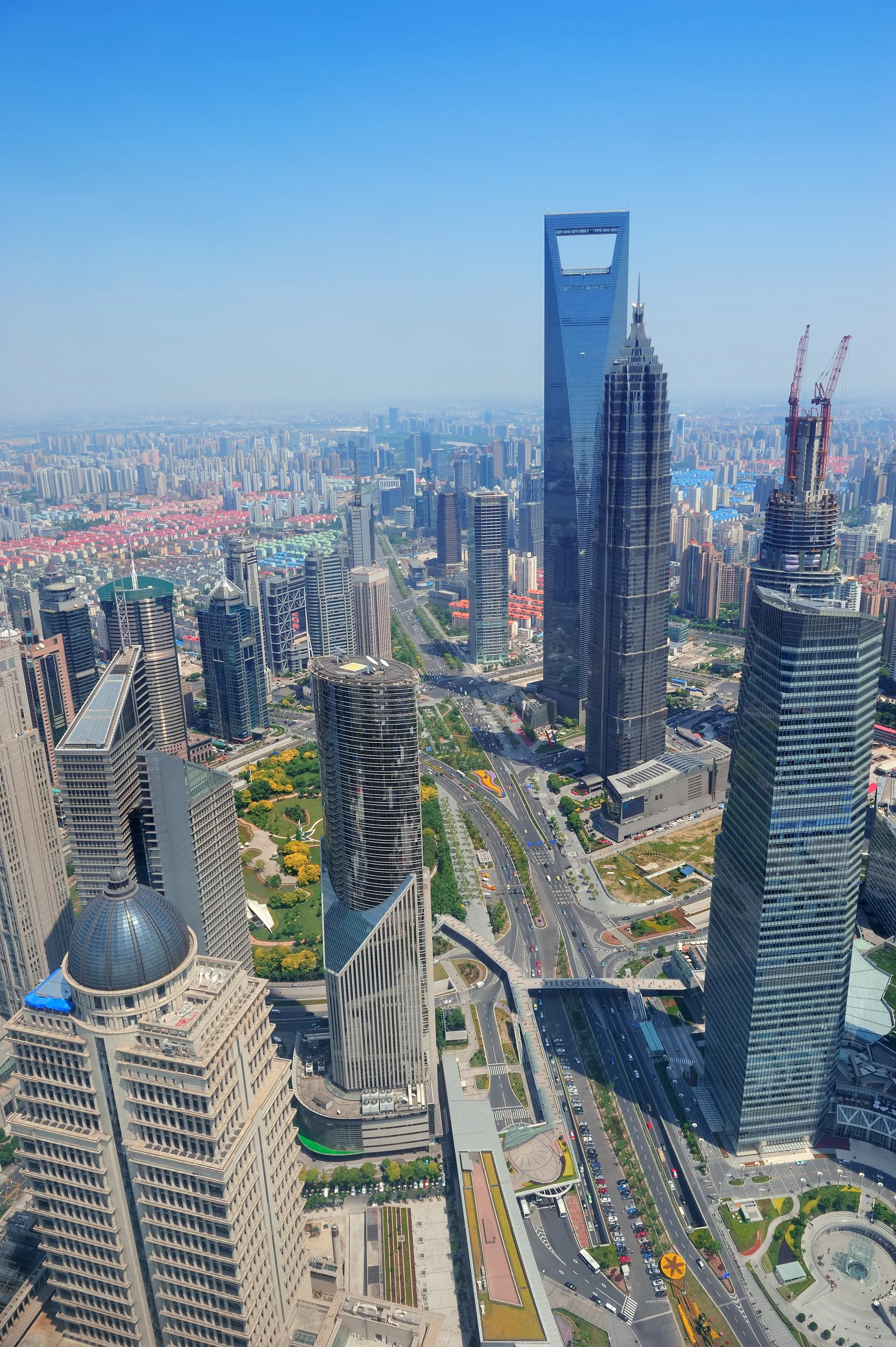 Shanghai Aerial Day. Aerial wallpaper. 2832×4256px. Free download for personal use.