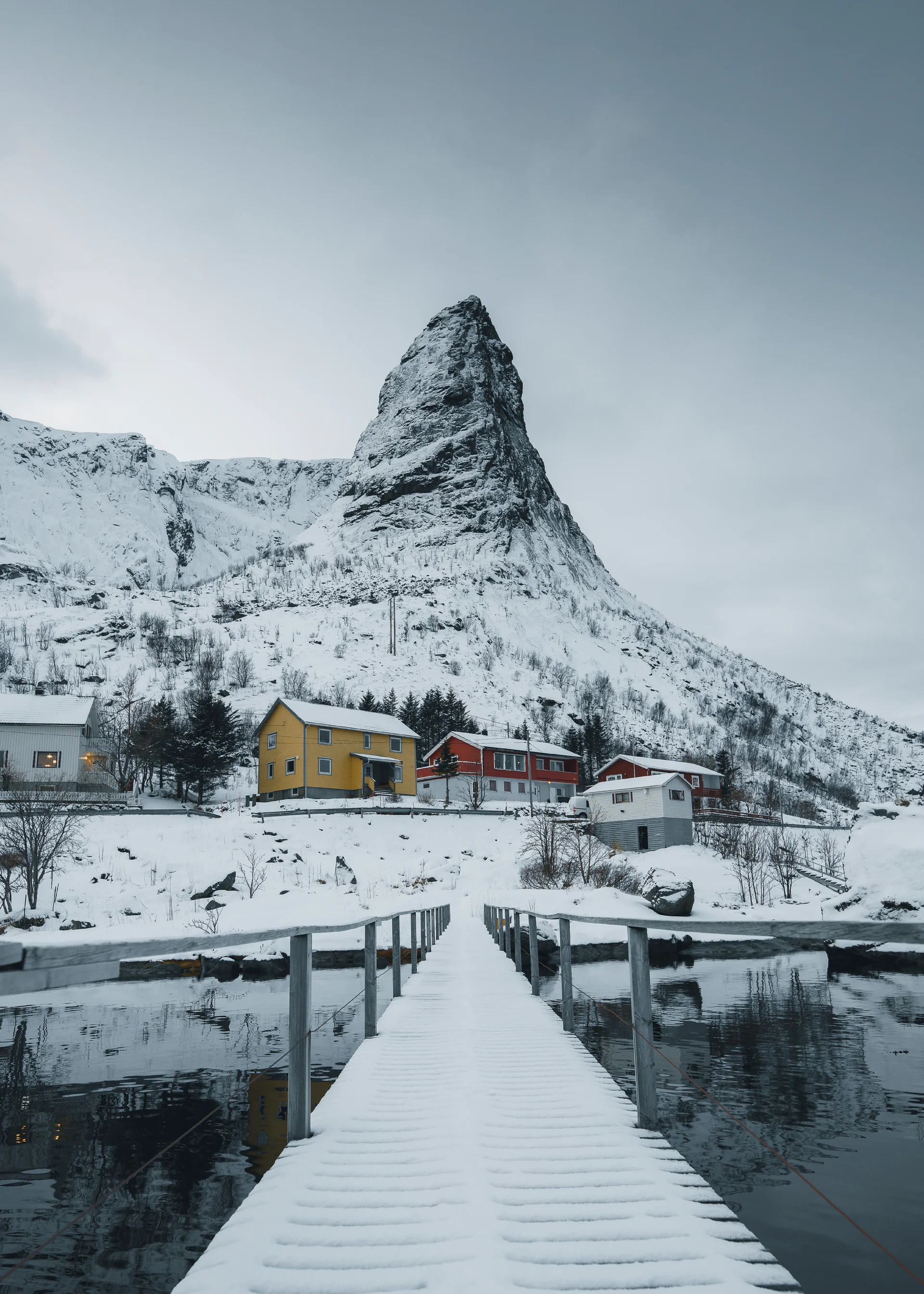 Snowy Village Sakrisoy Island Norway. Uncategorized wallpaper. 5000×7000px. Free download for personal use.