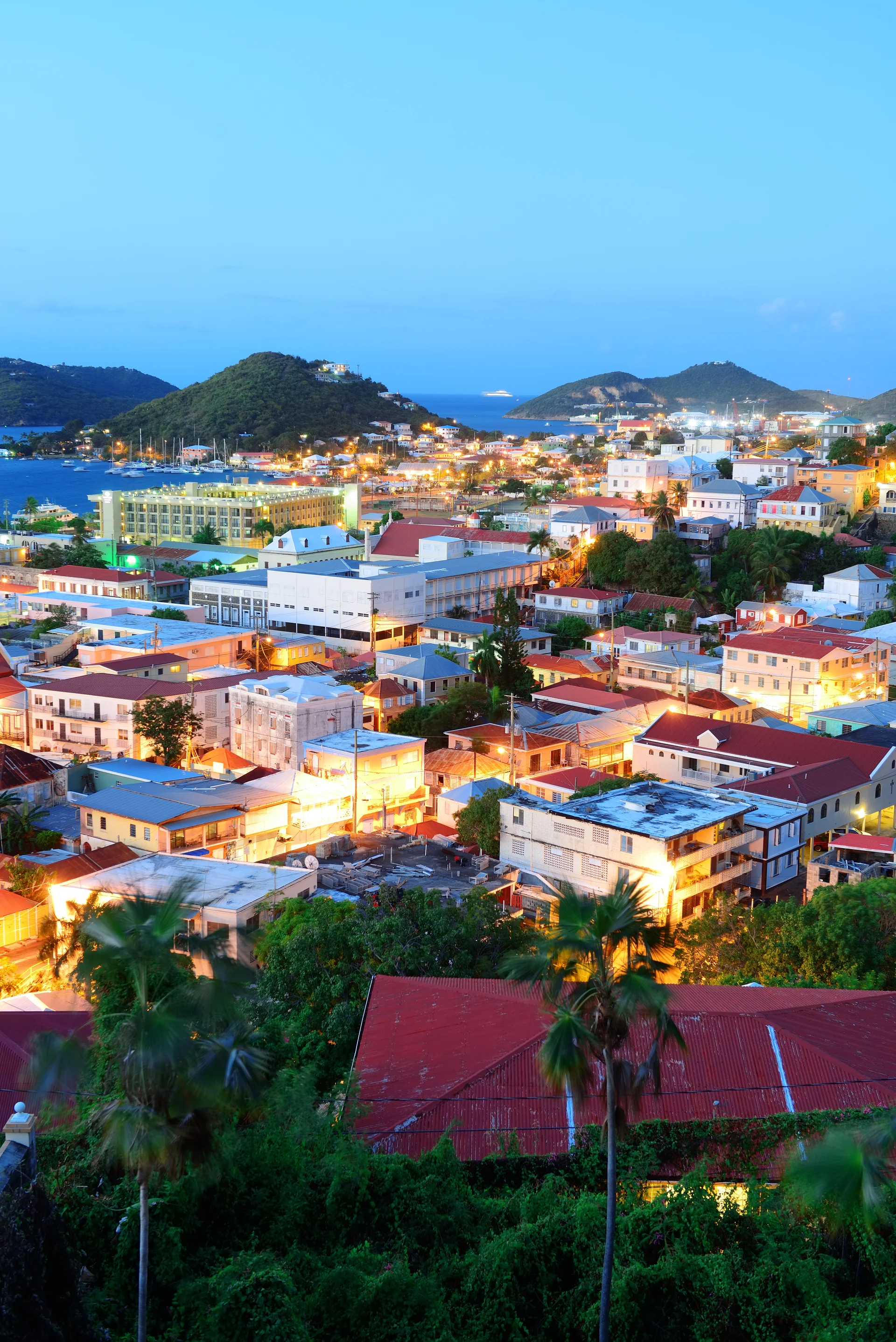 St Thomas Mountain View Early Morning. Aerial wallpaper. 4793×7182px. Free download for personal use.