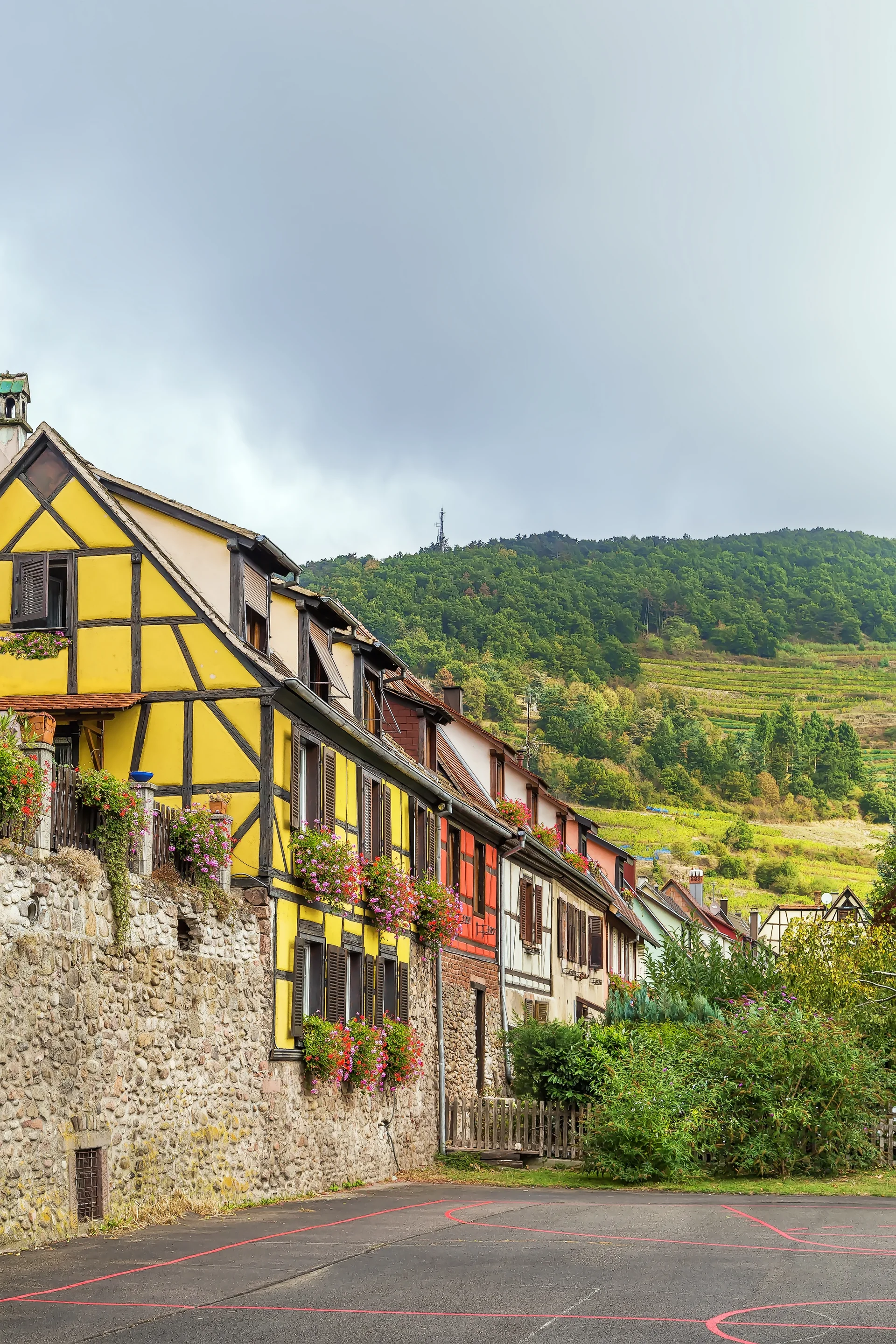 Street With Historical Half Timbered Houses Kaysersberg Alsace France. Uncategorized wallpaper. 2600×3900px. Free download…