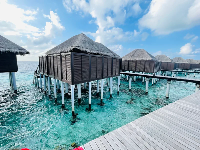 Tropical Beach With Waterbungalows Maldives