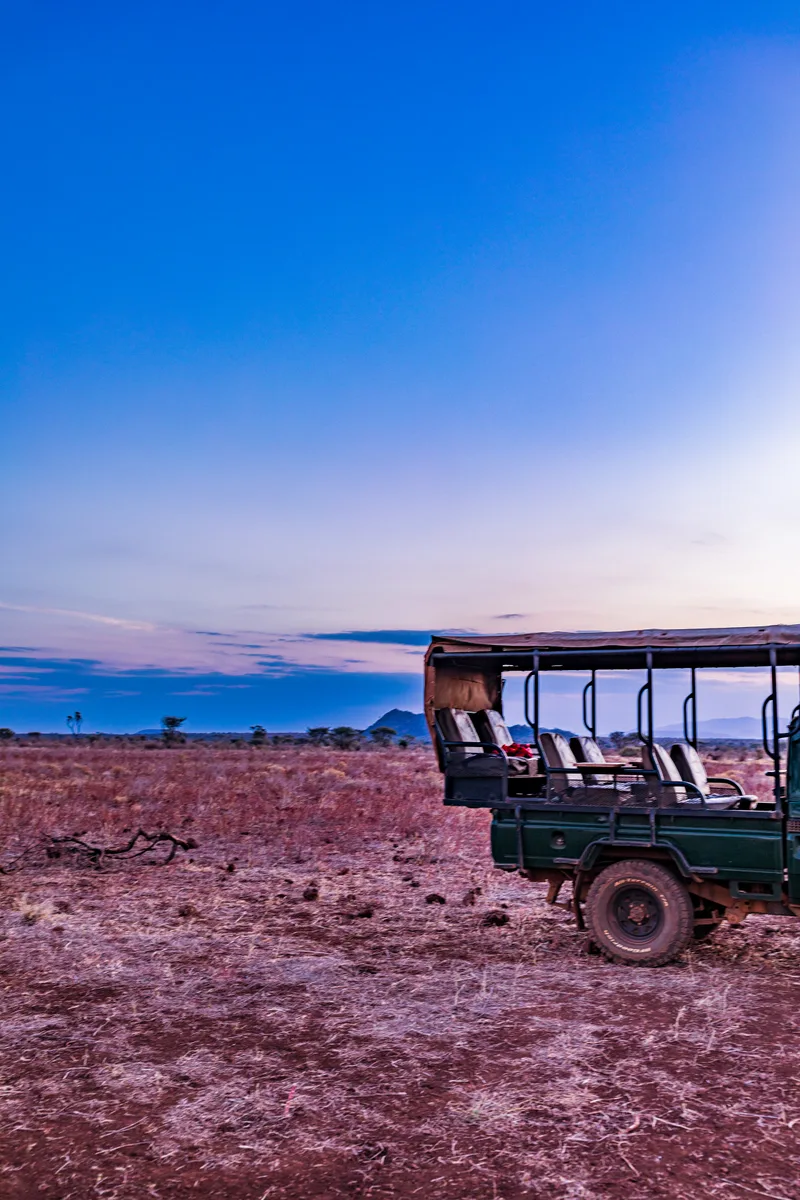 Truck With Bunch Seats It Sky With Few Clouds Background