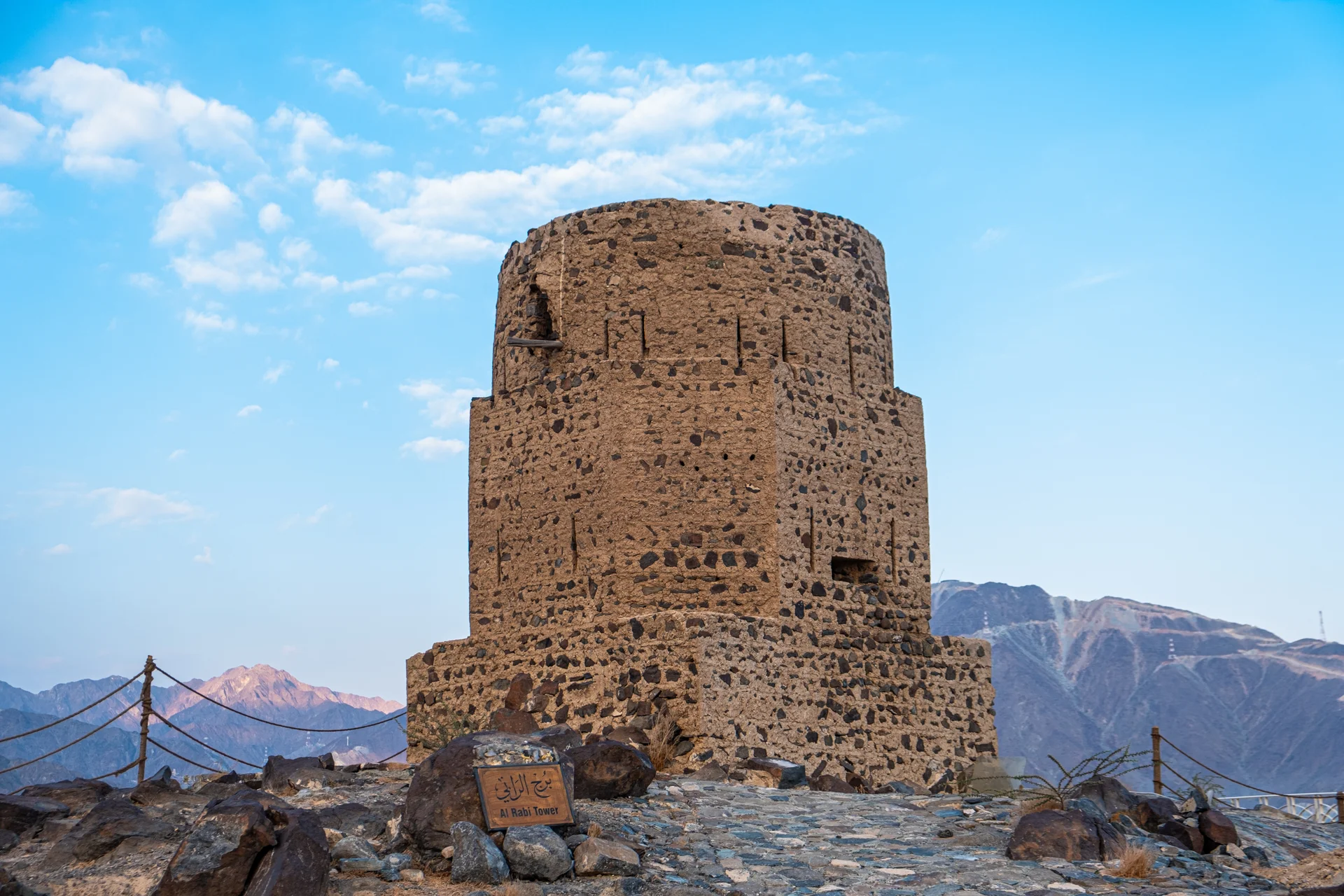 Vertical Historical Al Rabi Tower Against Blue Cloudy Sky United Arab Emirates. Nature wallpaper. 6240×4160px. Free downlo…