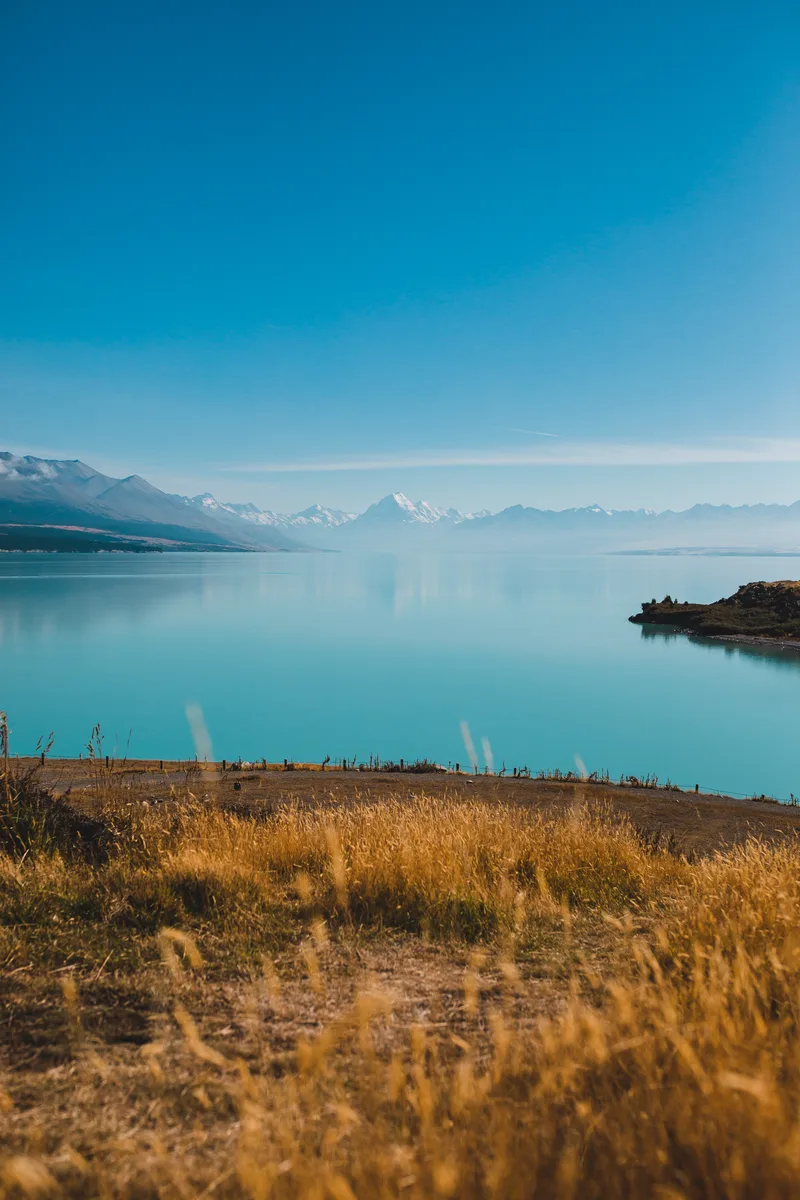 Vertical Shot Lake Pukaki Mount Cook New Zealand