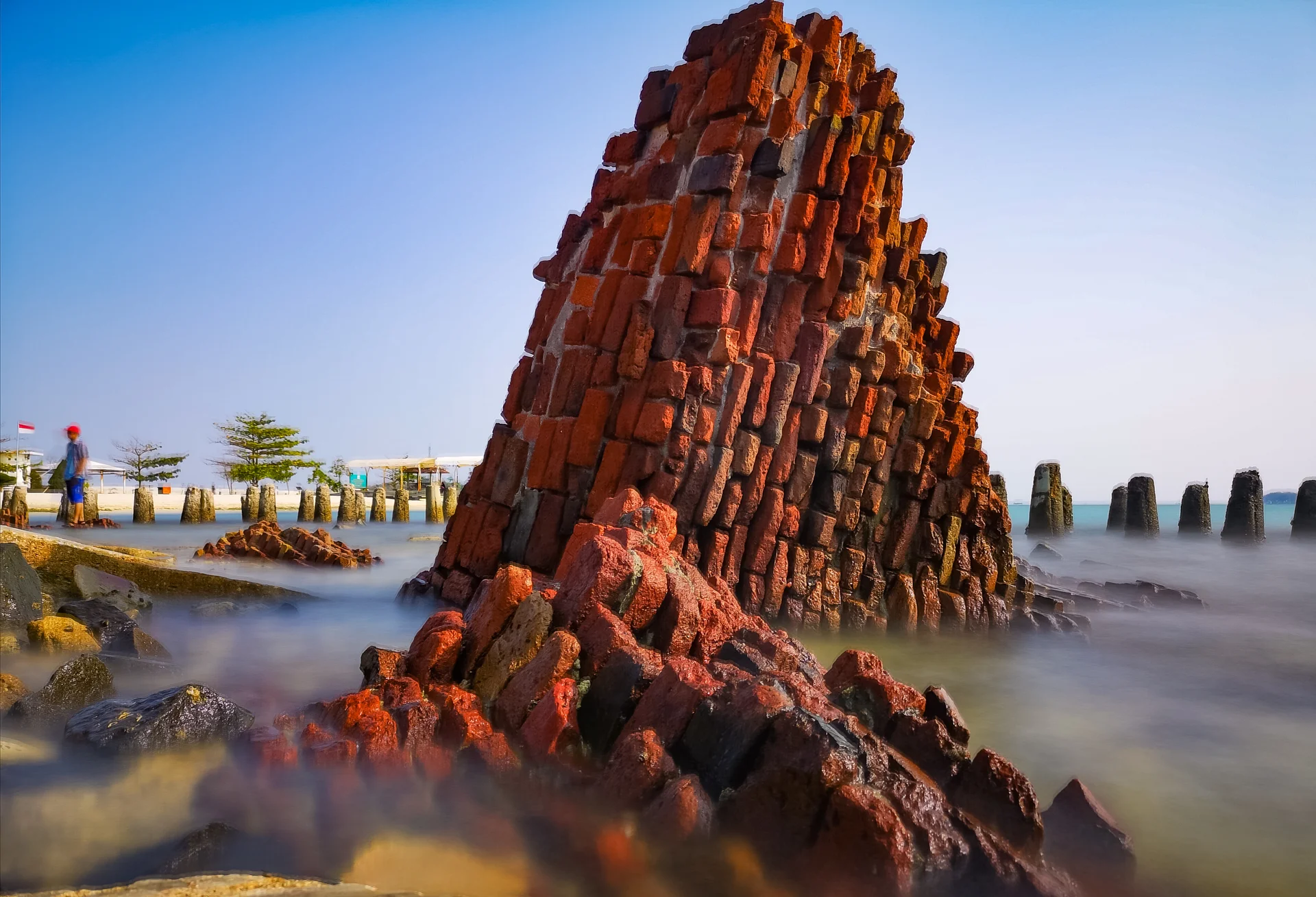 View Rocks Beach Against Clear Sky. Nature wallpaper. 3648×2486px. Free download for personal use.