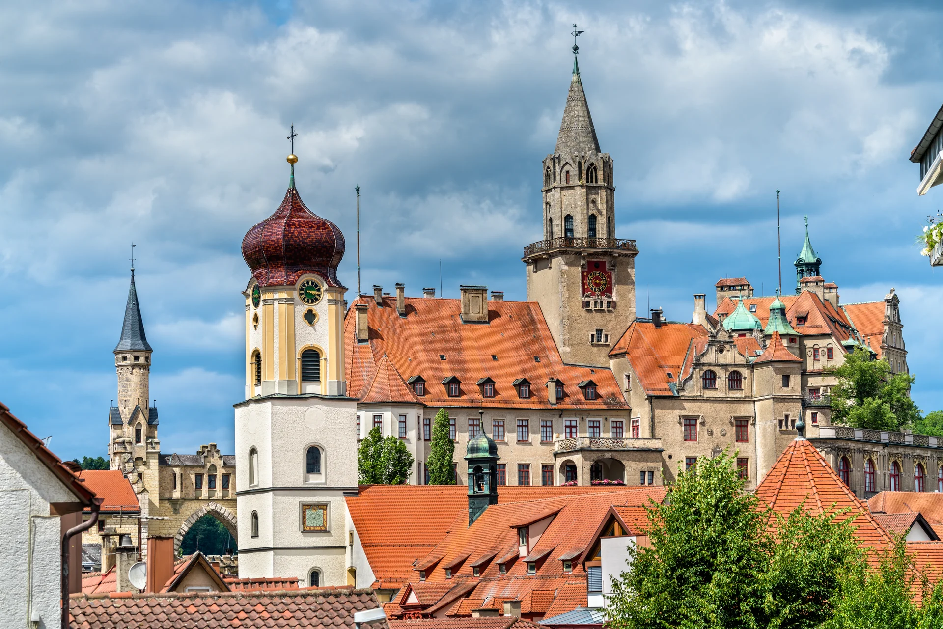 View St Johann Church Castle Sigmaringen Badenwurttemberg Germany. Aerial wallpaper. 7635×5092px. Free download for person…