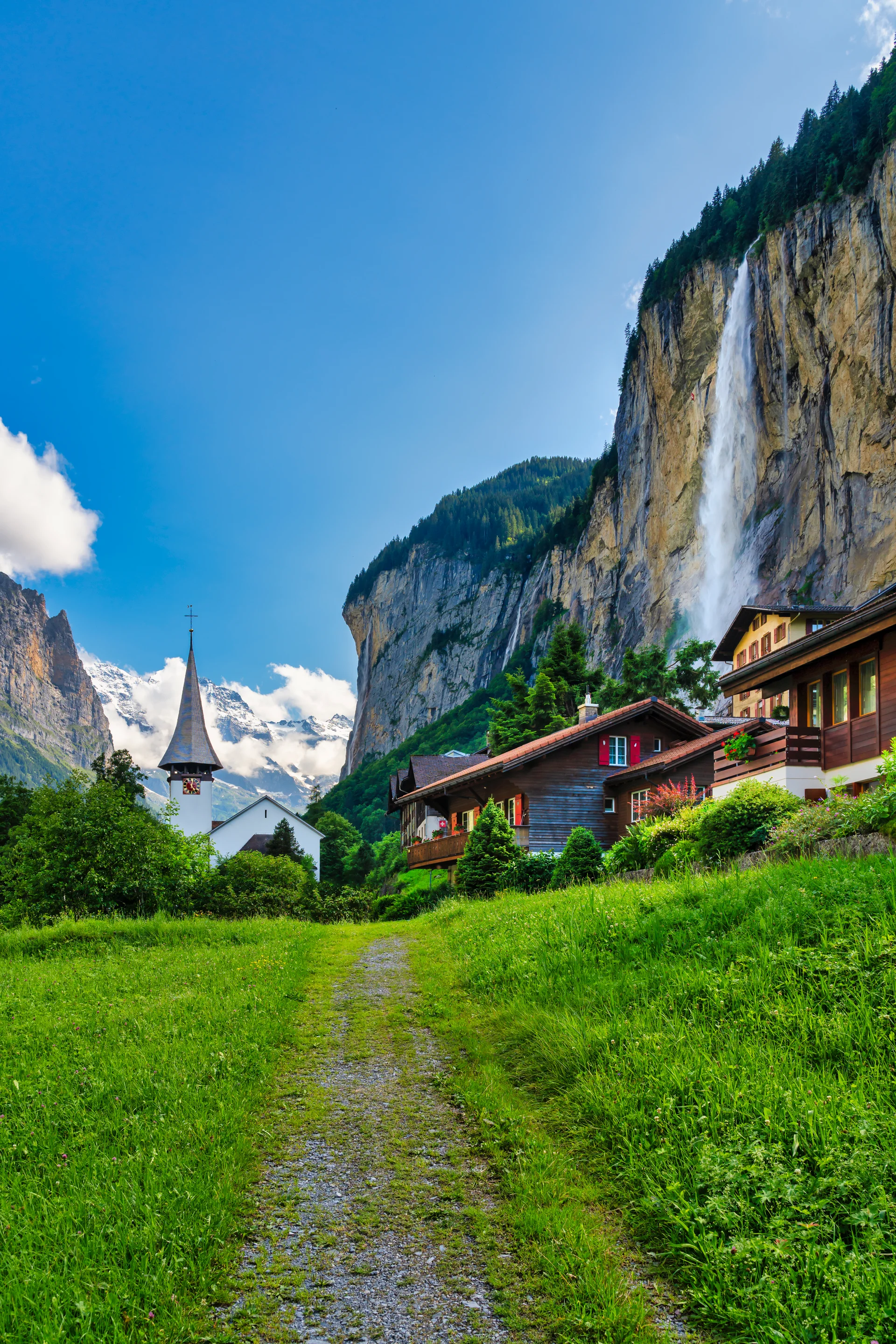 View Staubbach Waterfall Lauterbrunnen Valley Switzerland. Nature wallpaper. 5196×7790px. Free download for personal use.