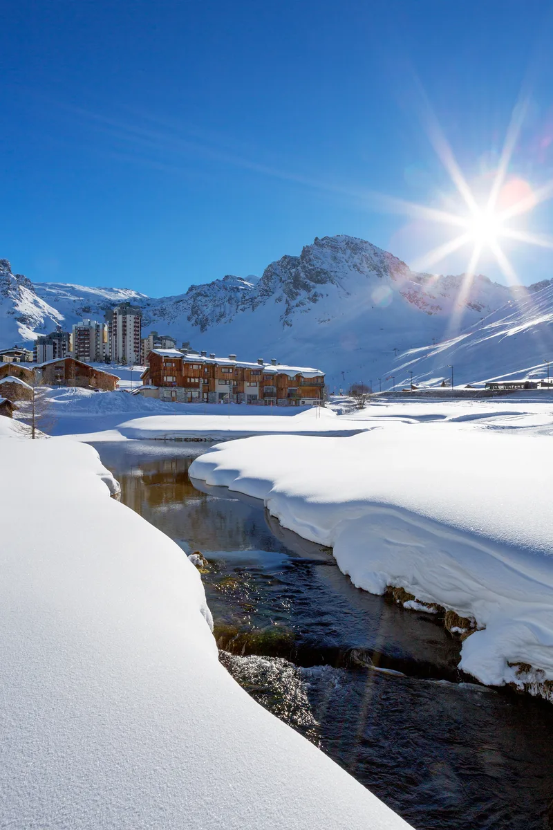 View Tignes Village With Sun Creek France