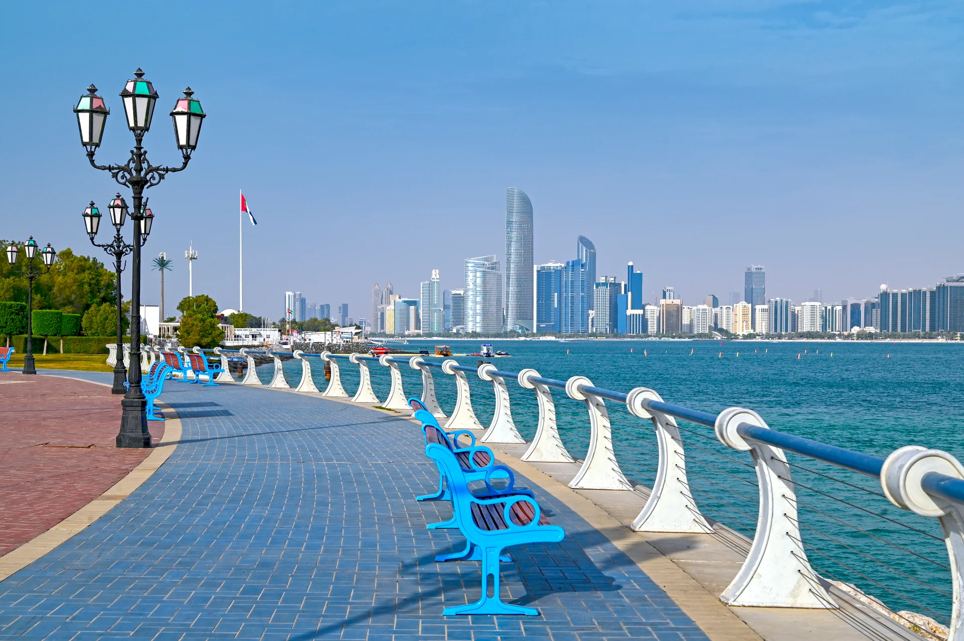Waterfront View Abu Dhabi With Sea Skyscrapers From Corniche Embankment. Aerial wallpaper. 6048×4024px. Free download for …
